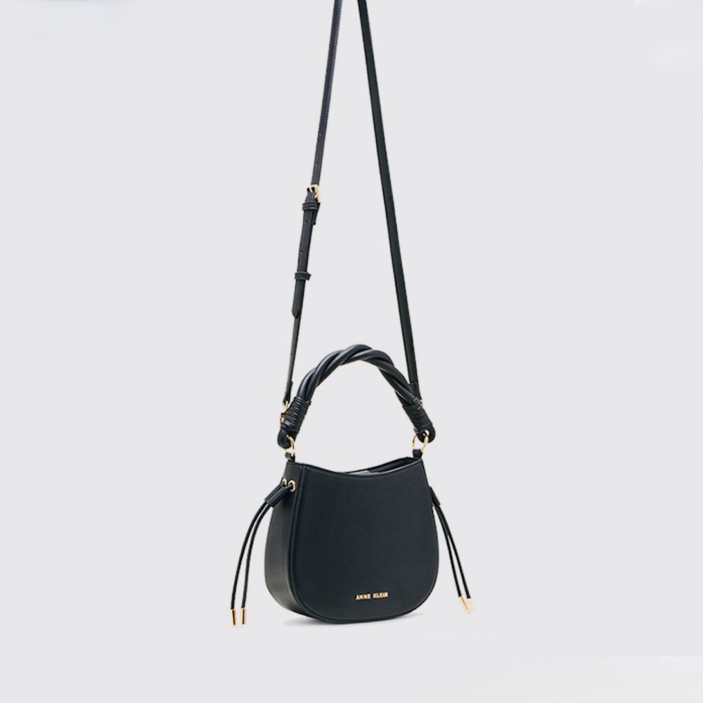 Women’s Anne Klein Logo Detail Twisted Strap Handheld Bag - Picture 7 of 9